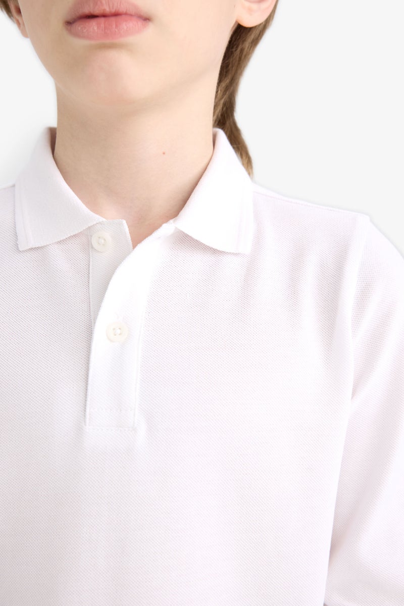 DeFacto White Boy Boy Pique Long Sleeve Polo T-Shirt Casual - Image 5